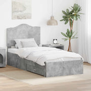 Struttura del letto con testiera-Giroletto con Testiera Grigio cemento 90 x 190 cm 782657
