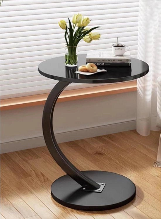 Tavolo da soggiorno in legno - tavolo da soggiorno - 1 pezzo - nero - noce - diametro 40cm