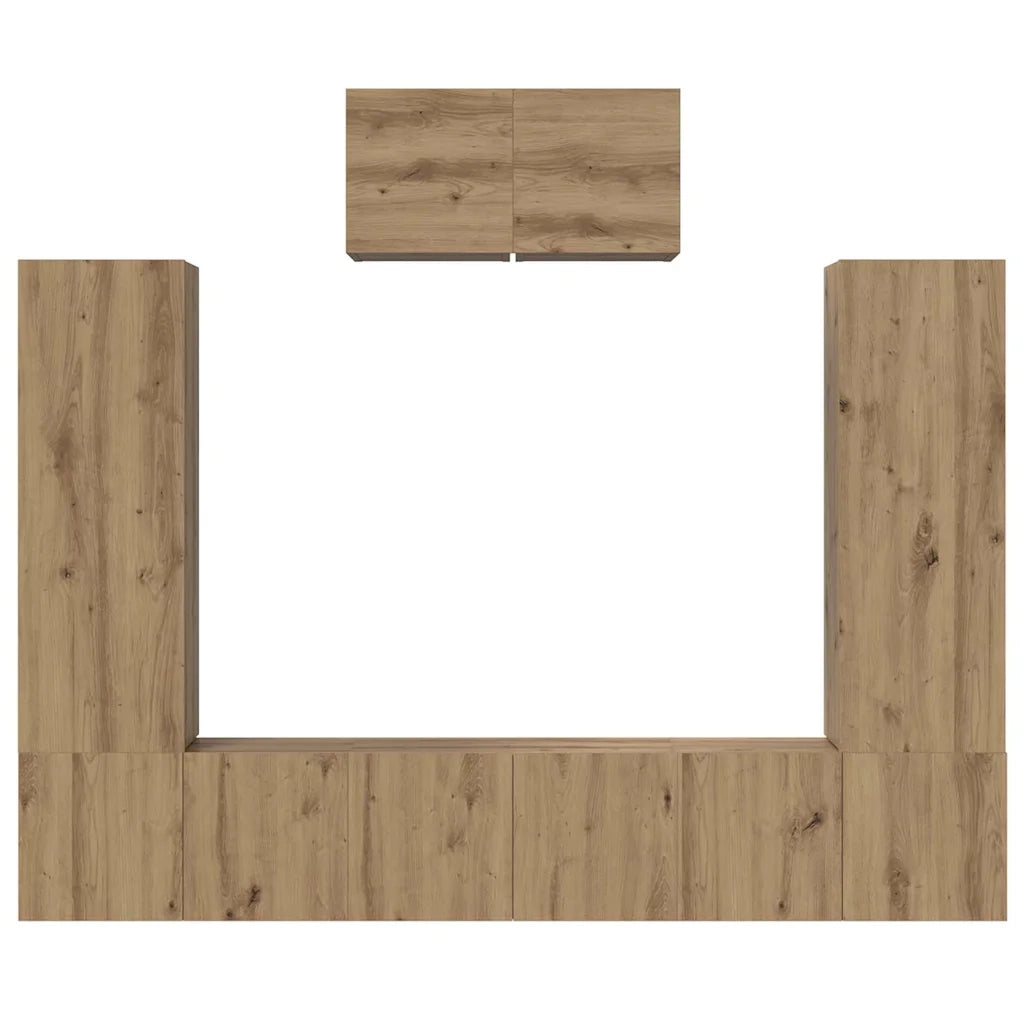 Set mobile TV 7 pcs Rovere artigianale Legno multistrato 3393137