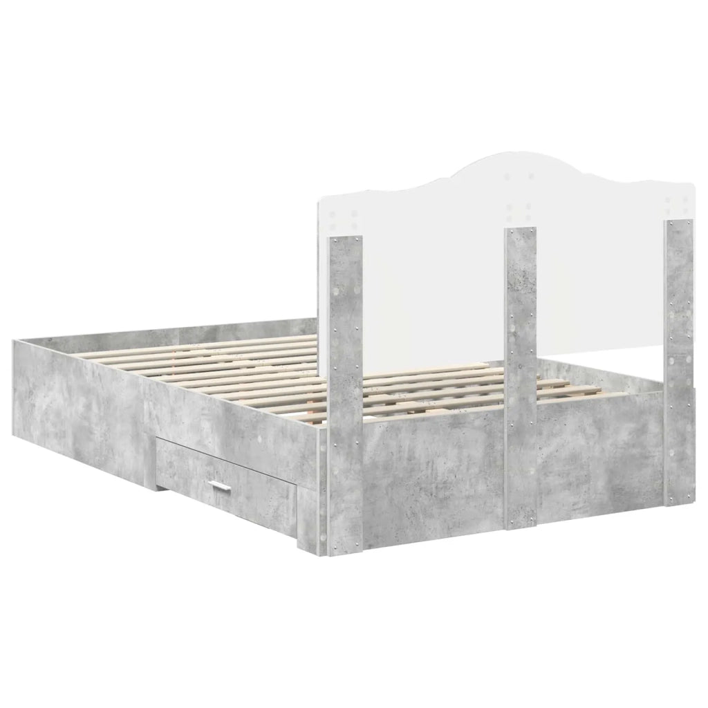 Struttura del letto con testiera Grigio cemento 120 x 190 cm 3413633