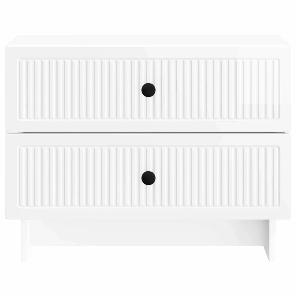 Armadio da Notte con cassetto Bianco Lucido 62 x 34,5 x 47,5 cm