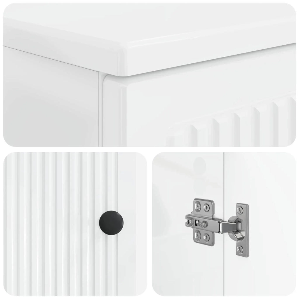 Set di armadietti da bagno in 3 pezzi EDE Bianco Lucido 3417418