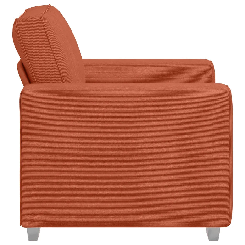 vidaXL Divano Sedia Rosso Arancione 60 cm Tessuto di Velluto a Coste