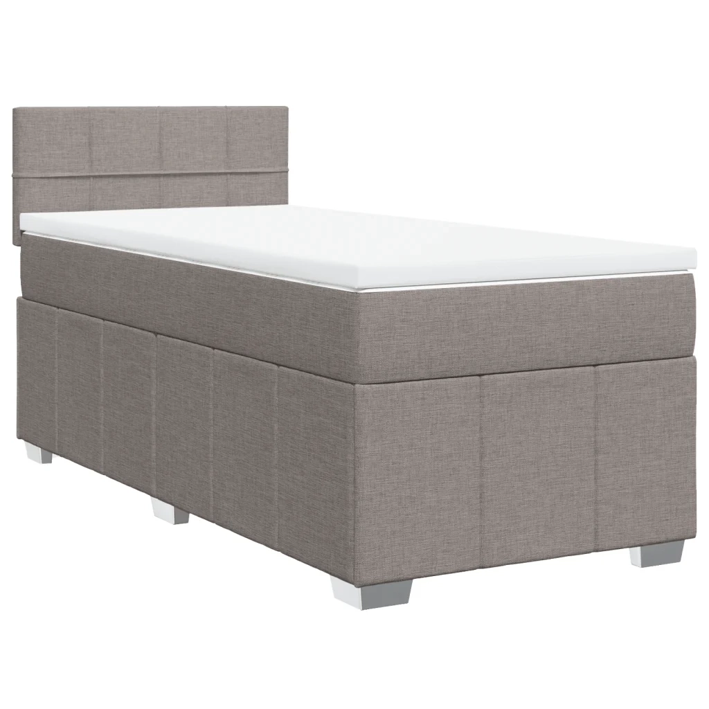 vidaXL Giroletto a Molle con Materasso Tortora 100x200 cm in Tessuto