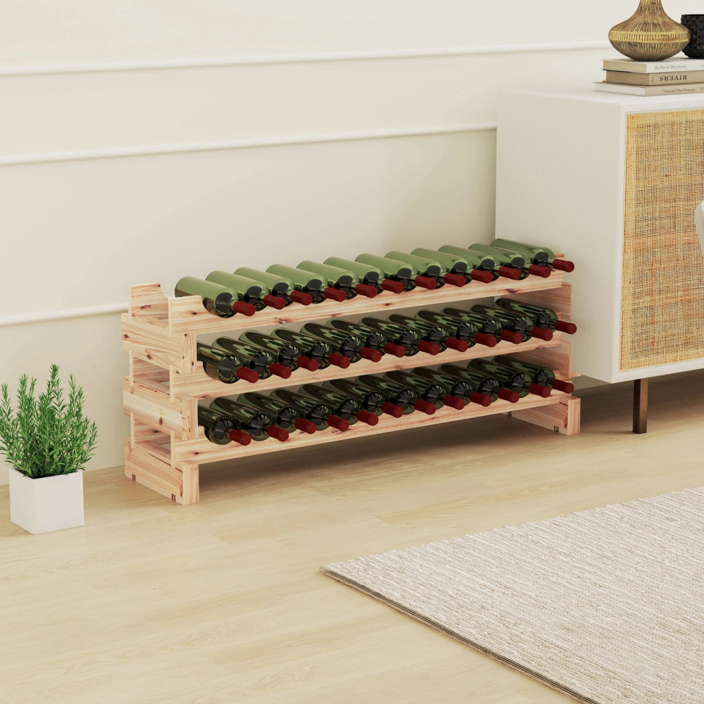 Scaffale per vini ¨C zephmum ¨C legno naturale 114x28x42.5cm