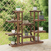 Portafiori-Supporto per Piante-Rastrelliera per Fiori 110x25x110,5 cm in Legno Massello di Abete 725036