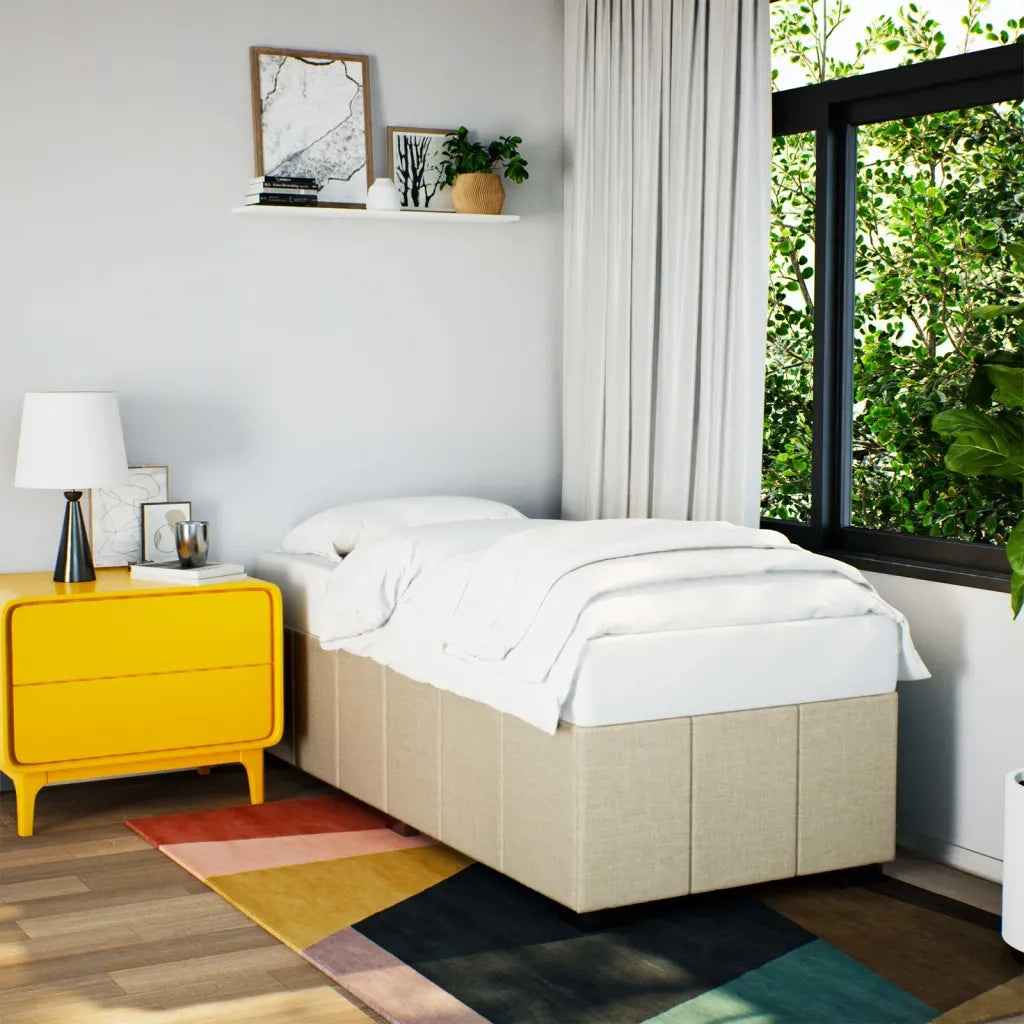 vidaXL Giroletto senza Materasso Crema 90x200 cm in Tessuto