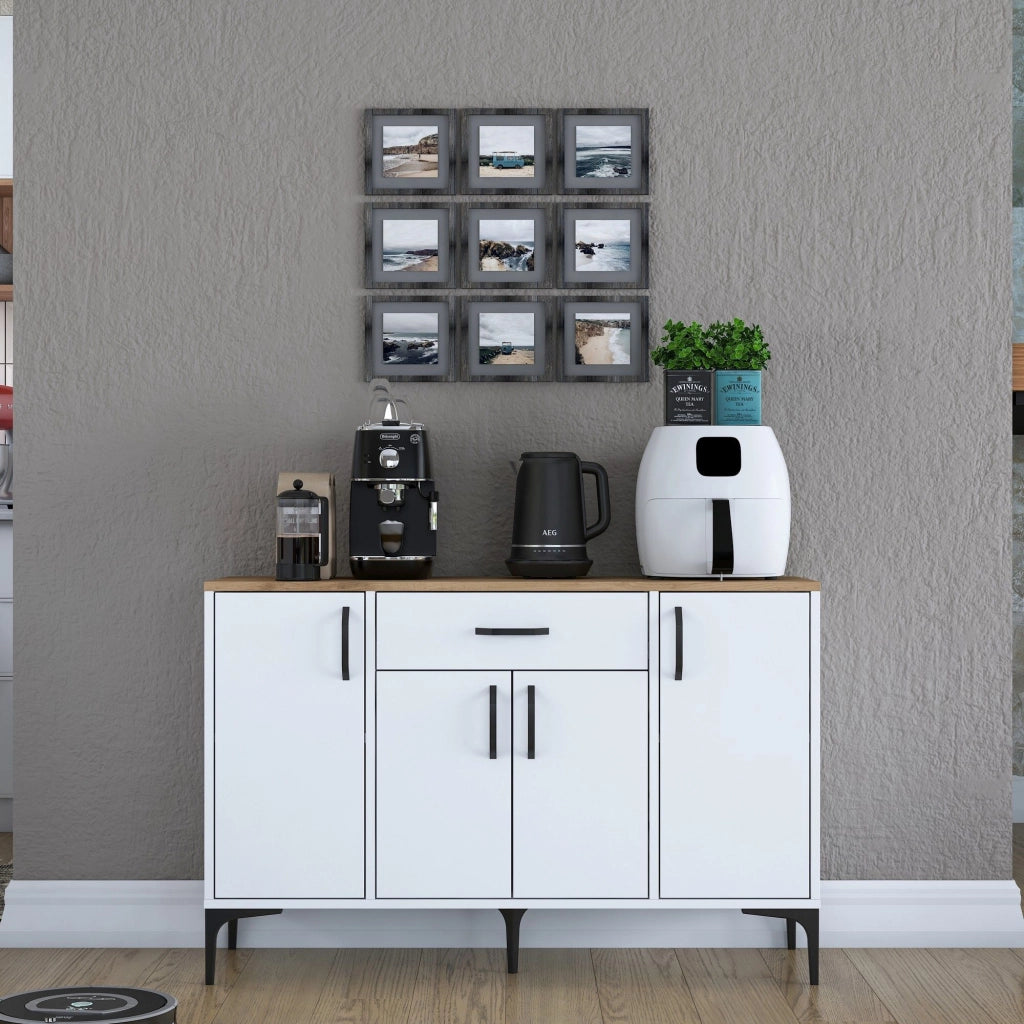 Madia Piobbico, Credenza un Cassetto, 120x40x79h cm Bianco