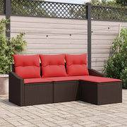 Set di divani 4 pz Marrone polyrattan 3346674