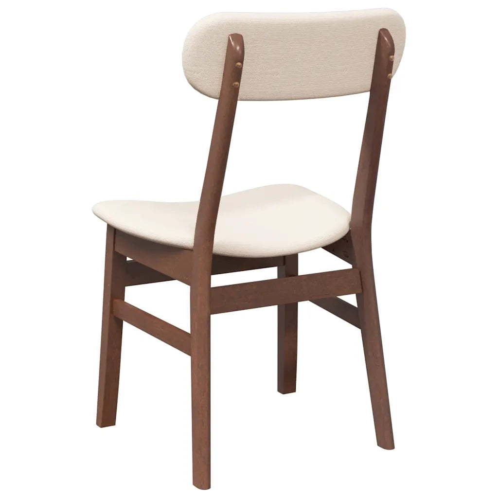 Sedie da Pranzo con Cuscini 2pz Marrone Legno Massello di Hevea