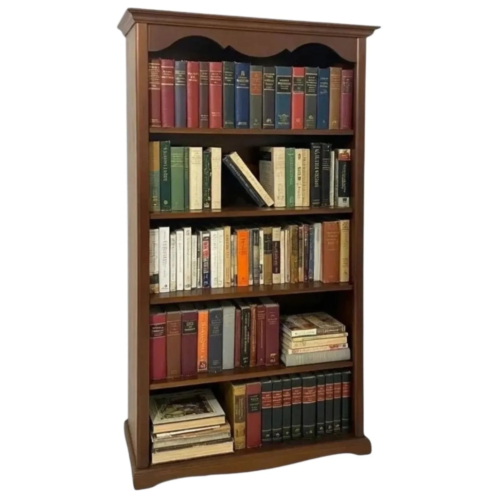 Libreria classica 5 ripiani in legno tinta noce 120x40x210h (514) - Mobili 2G