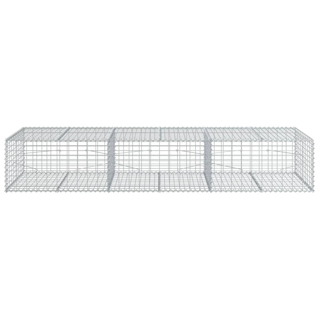 Gabbione recinto a gabbia muro di contenimento con coperchio 300 x 100 x 50 cm ferro zincato argento 02_0040152