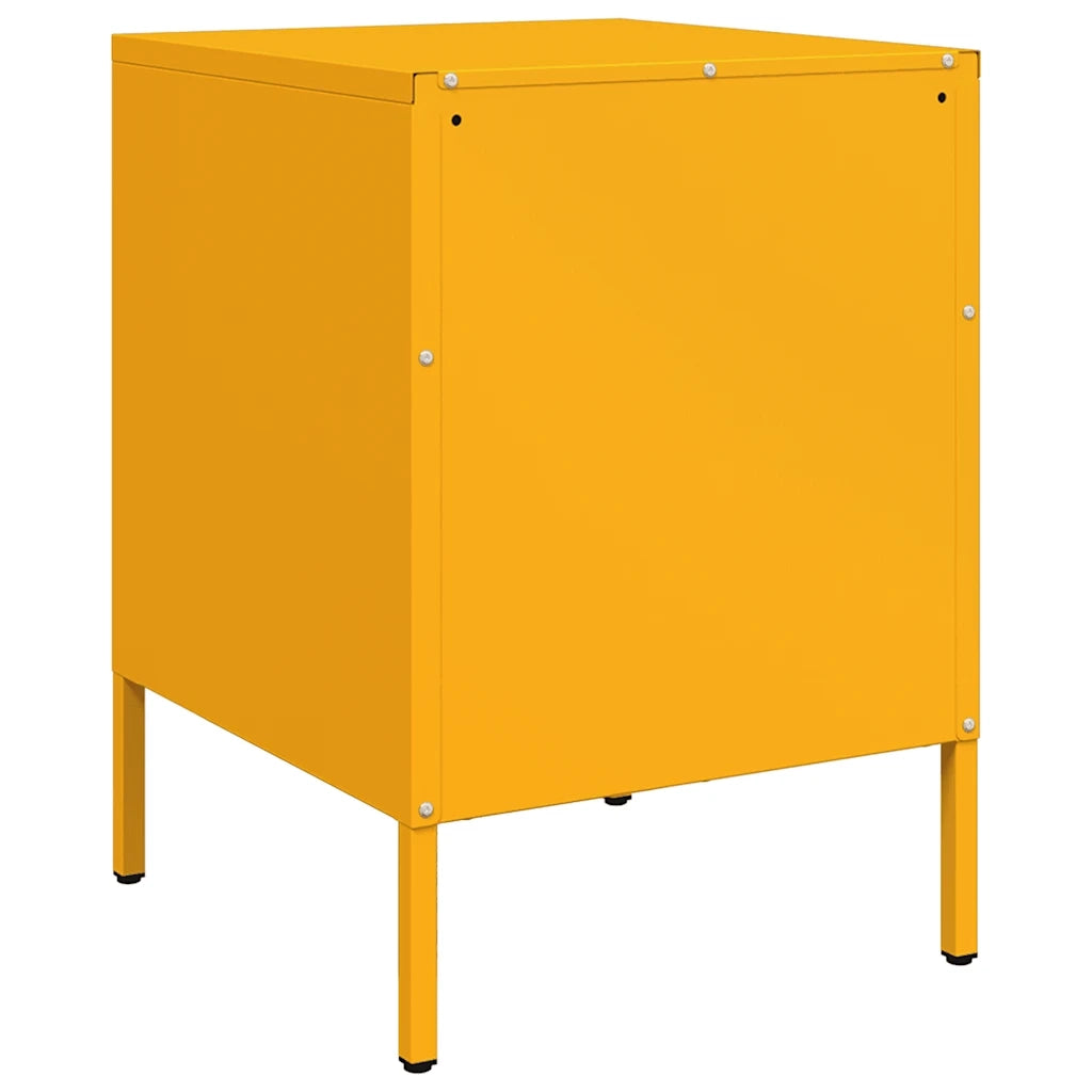 Comodini 2 pz Giallo Senape 36x39x50,5 cm in Acciaio 842929