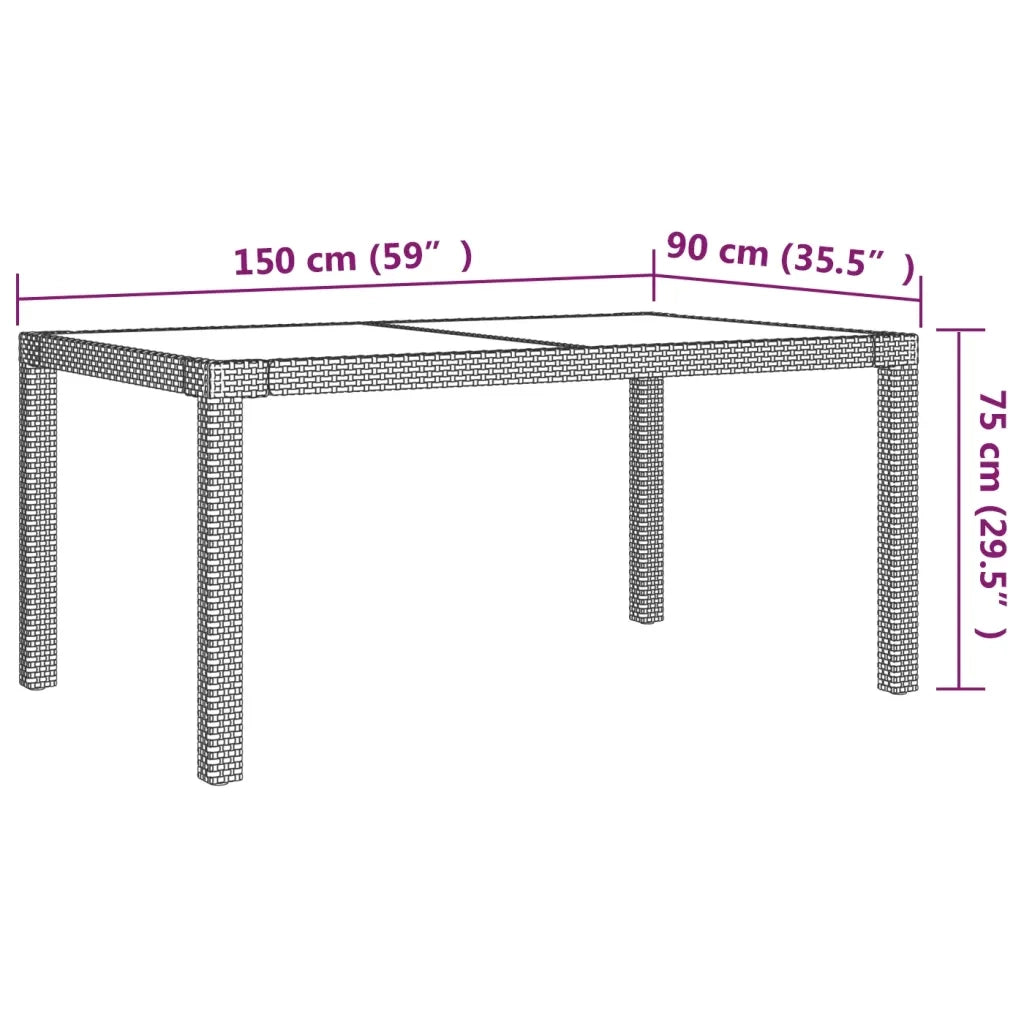 Set da Pranzo da Esterno 5 pz con Cuscini in Polyrattan Grigio 3094881
