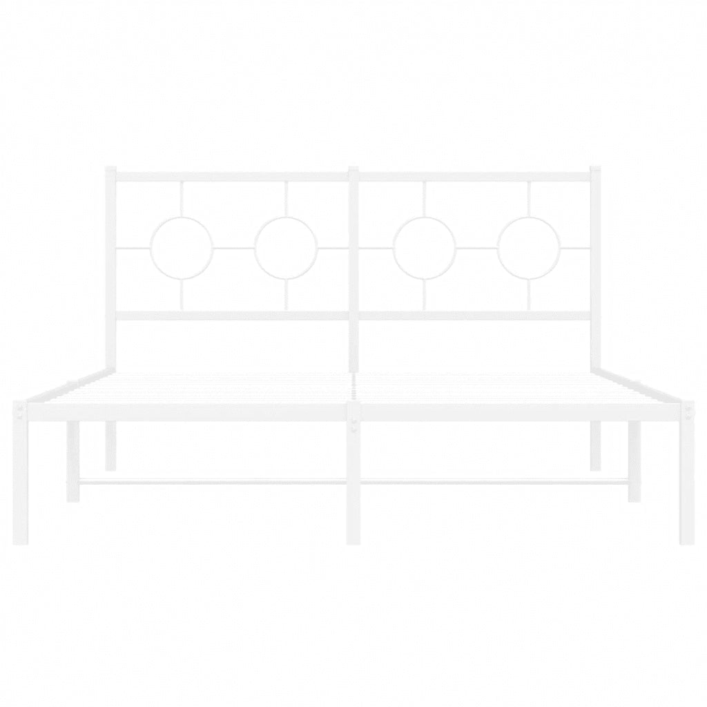 Giroletto con Testiera-Struttura Letto con testiera Metallo Bianco 140x190 cm 330091