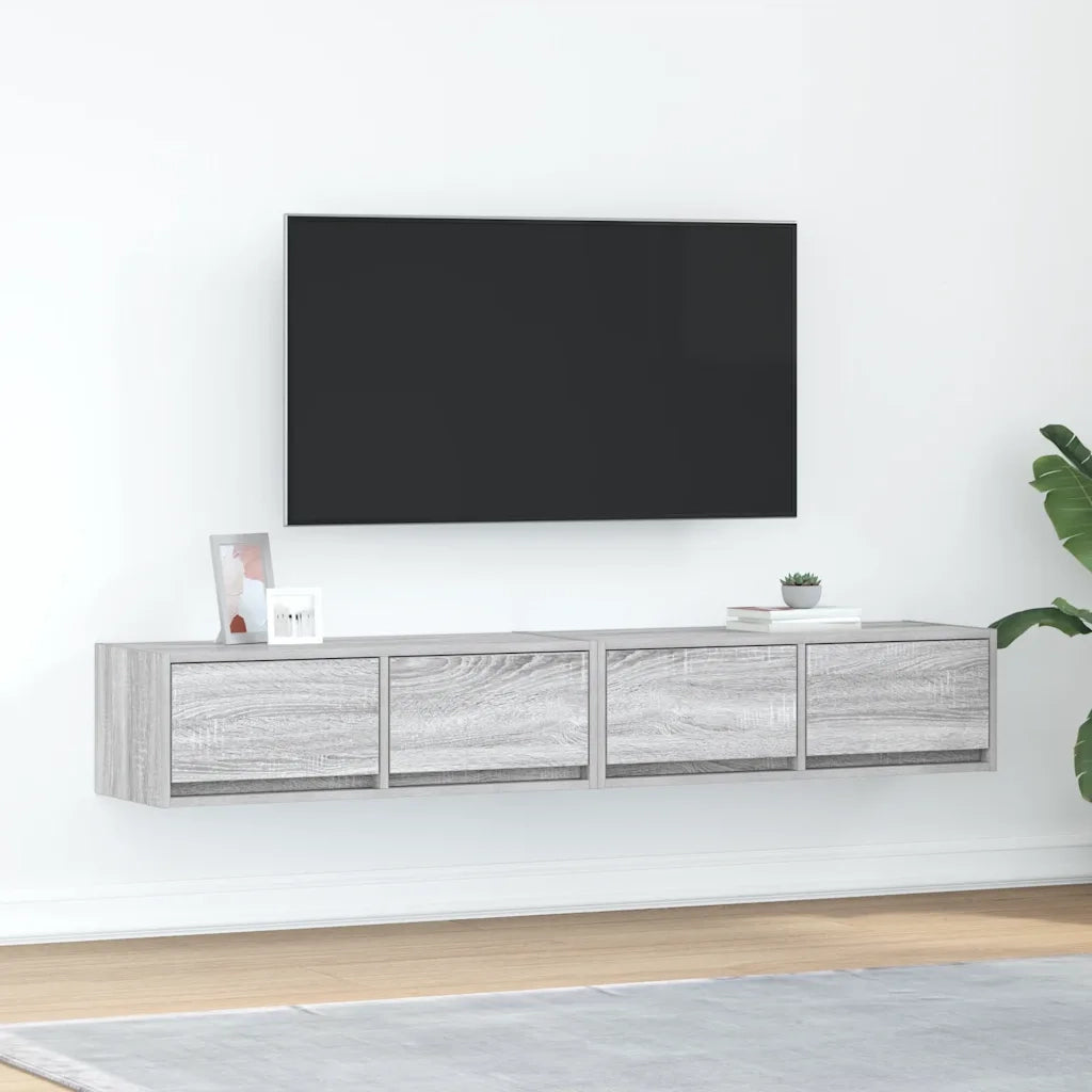 Mobili TV 2pz Grigio Sonoma 80x31x25,5 cm Legno Multistrato