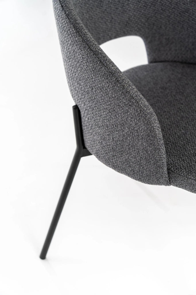 4x Sedia in tessuro grigio e gambe antracite 555x78,5h cm