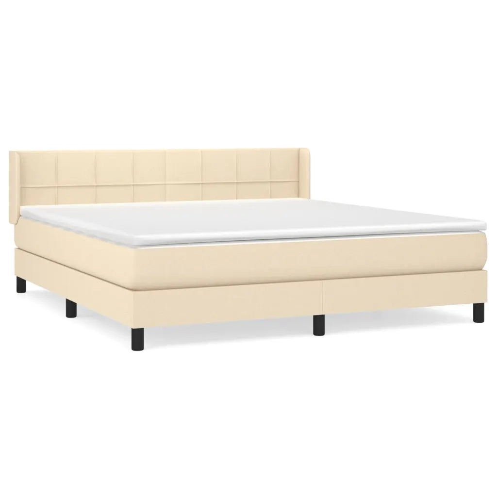 Giroletto a Molle con Materasso Crema 180x200 cm in Tessuto 3129734