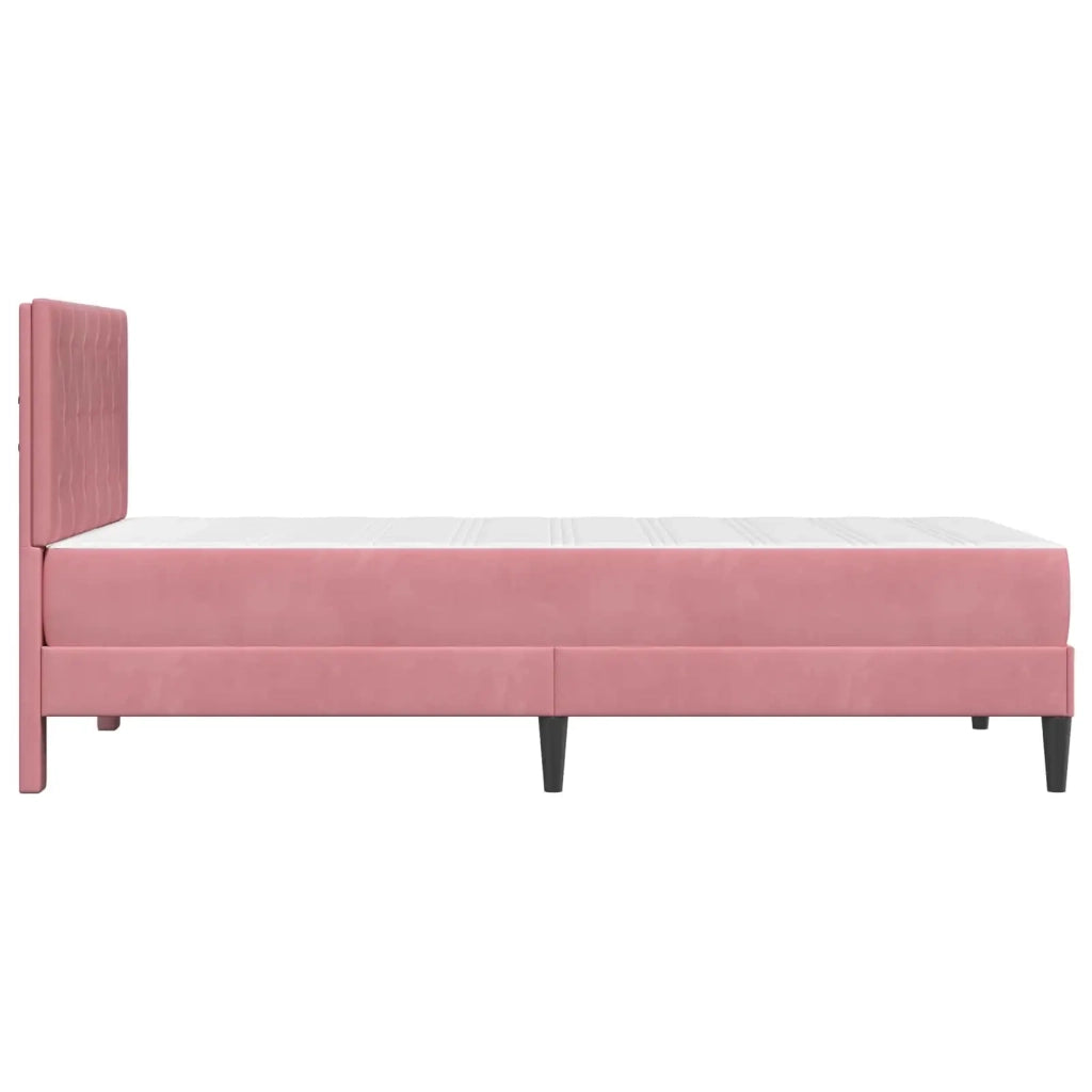 Struttura letto con materasso Rosa 90 x 200 cm Velluto 3415027