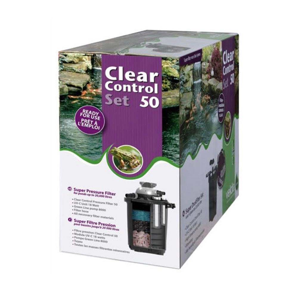 Velda Clear Control Set - filtro pressurizzato con pompa e UV-C integrato per laghetti Modello: 50