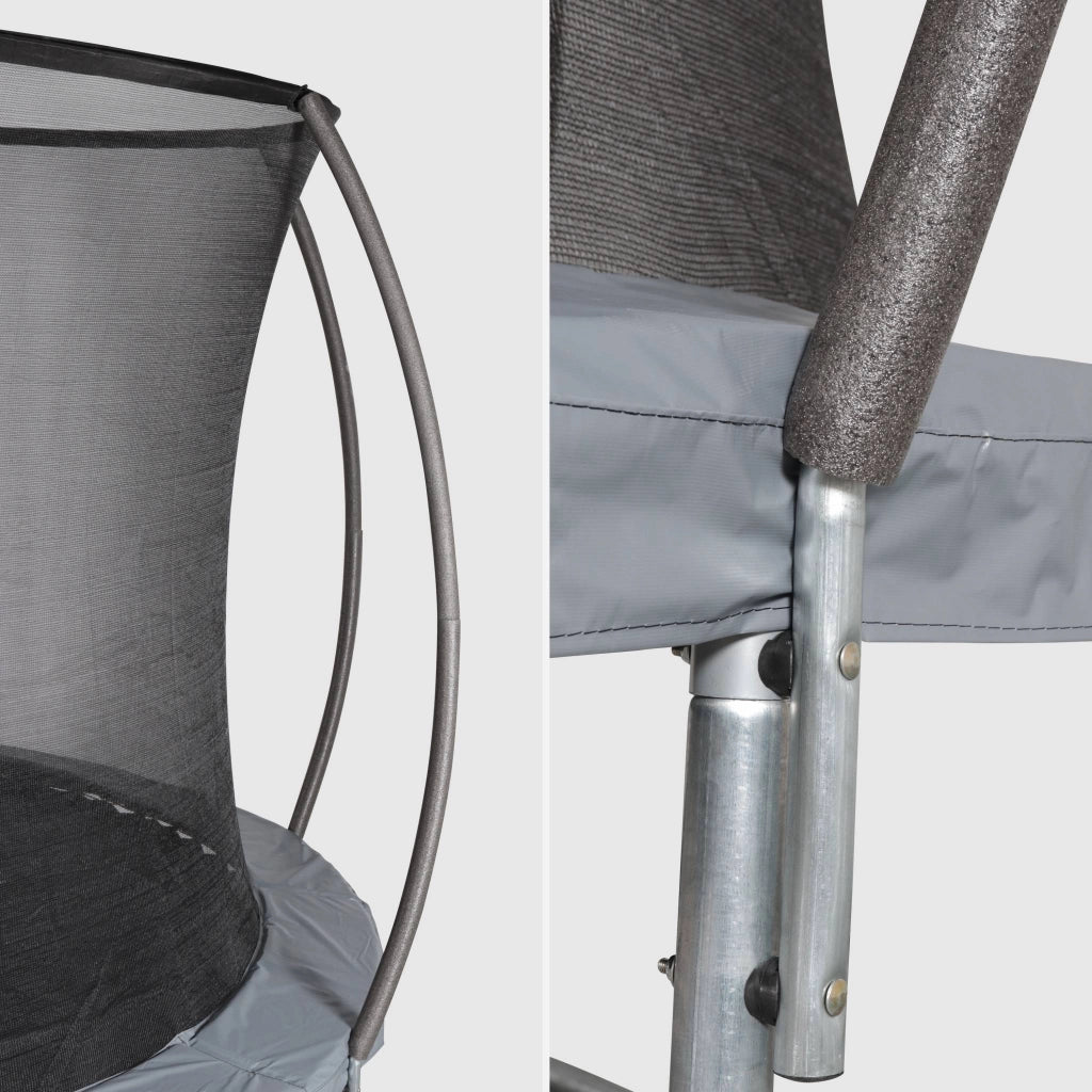 Trampolino 305cm rotondo con rete di protezione interna, grigio