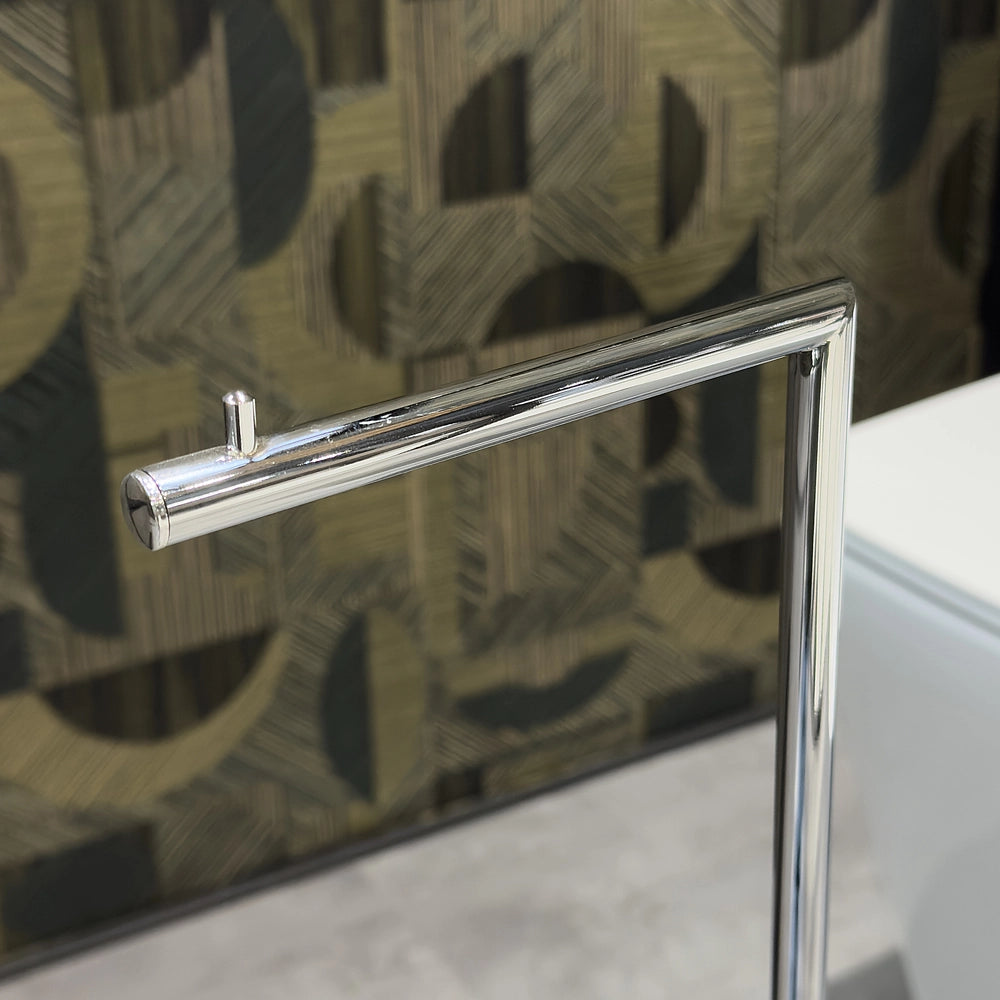 Piantana porta rotolo e porta scopino da appoggio in acciaio cromo Style