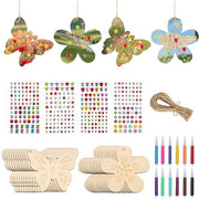 Set di Creatività per Bambini - 40 Pezzi - Farfalla/Fiori - Matite Acriliche - Set di Attività - Supporto per Attività Creative - Adatto per Bambini - Materiali per Attività Creative