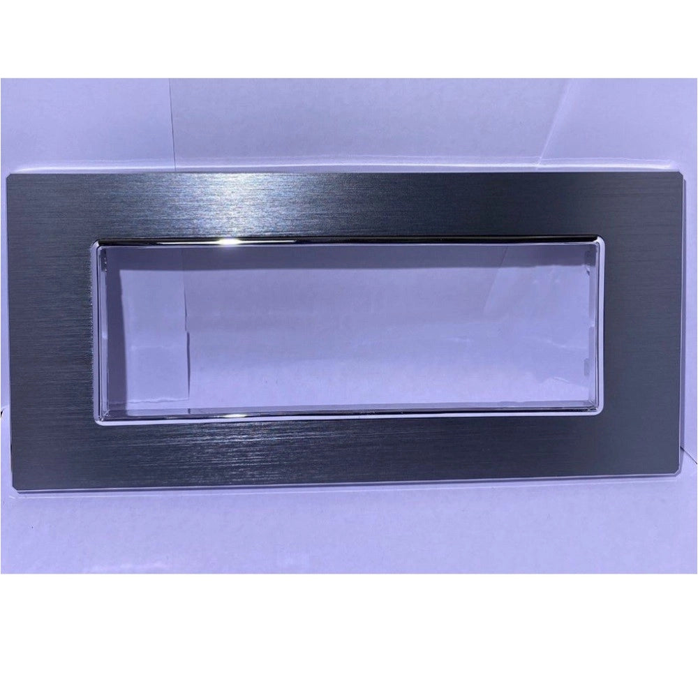 Trade Shop - Placca Luxury 3 4 6m In Metallo Argento Ossidato Compatibile Con Bticino Axolute -