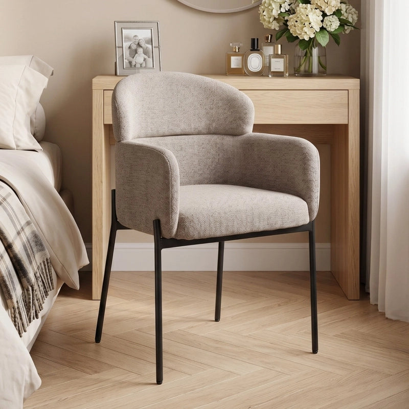 SEDIA Relax con braccioli 60 x 57 cm in poliestere color marrone chiaro