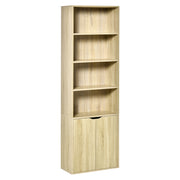 Libreria con ante e scaffali aperti ¨C Zephmum ¨C Legno naturale 59x29x180 cm