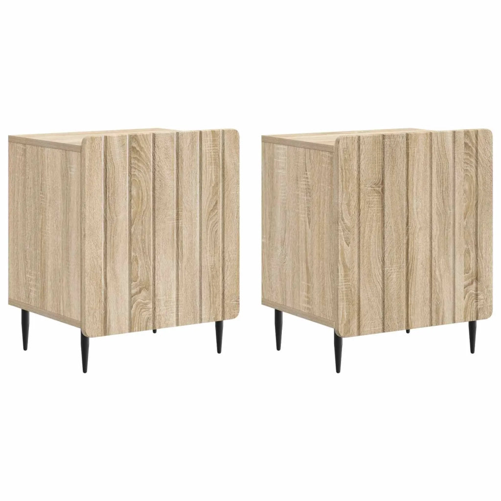 Set di 2 Comodini | Armadio da Notte | Mobiletto da notte Rovere Sonoma 43 x 34,5 x 52 cm
