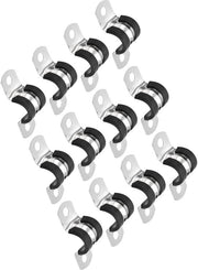 Fermo cavo in acciaio inossidabile - Duraturo e resistente alla corrosione - 14 mm - Fermo a U per tubo e cavo - 12 pezzi