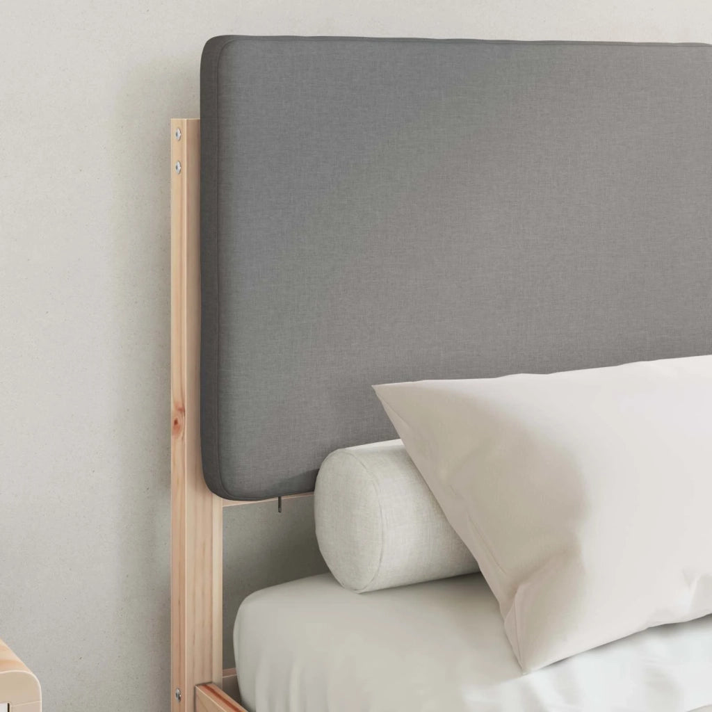 Letto con Testiera Rivestita Grigio chiaro 120 x 190 cm 877924