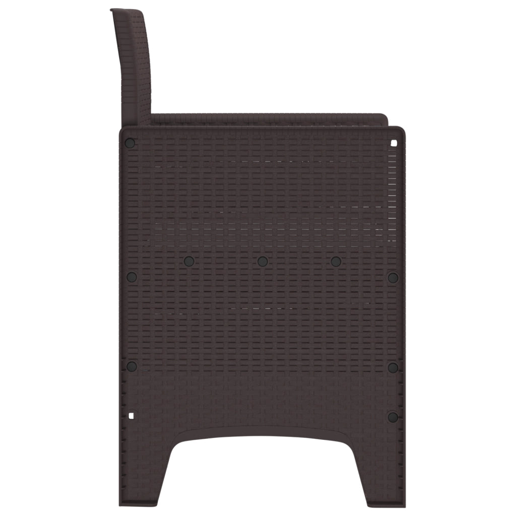 Sedie da Giardino con Cuscini 2 pezzi Marrone Polyrattan