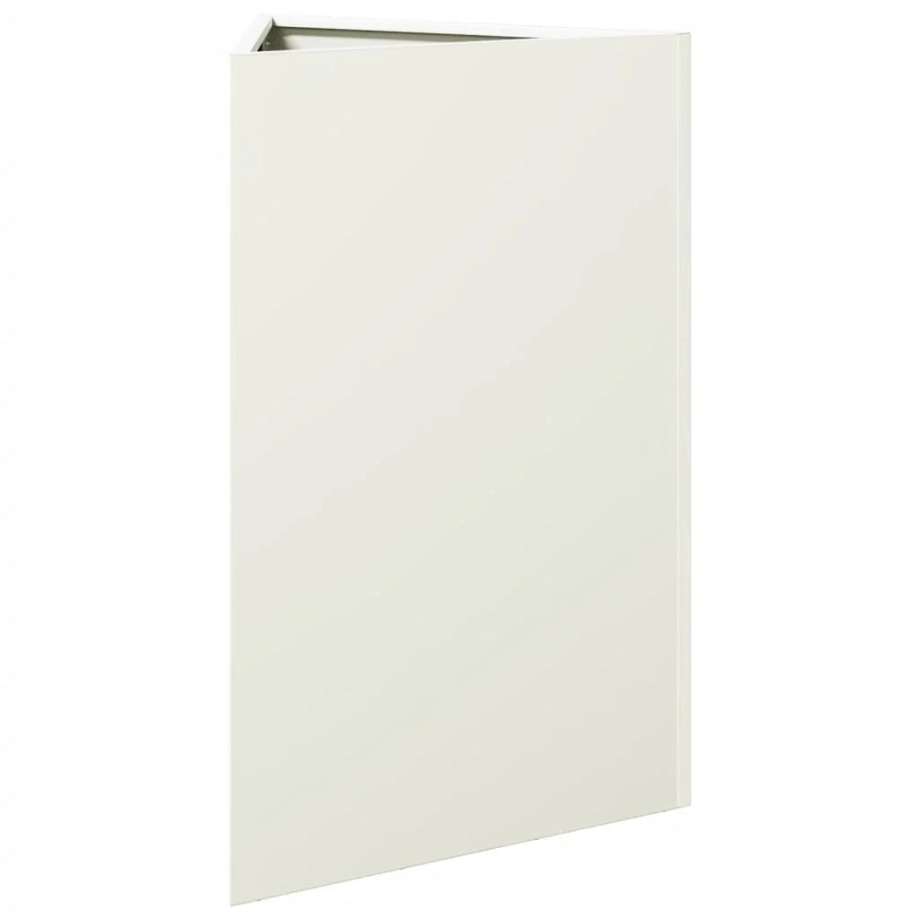 Fioriera rialzata per piante fiori giardino terrazze set da 2 triangolare 50 x 43 x 75 cm acciaio bianco 02_0039105