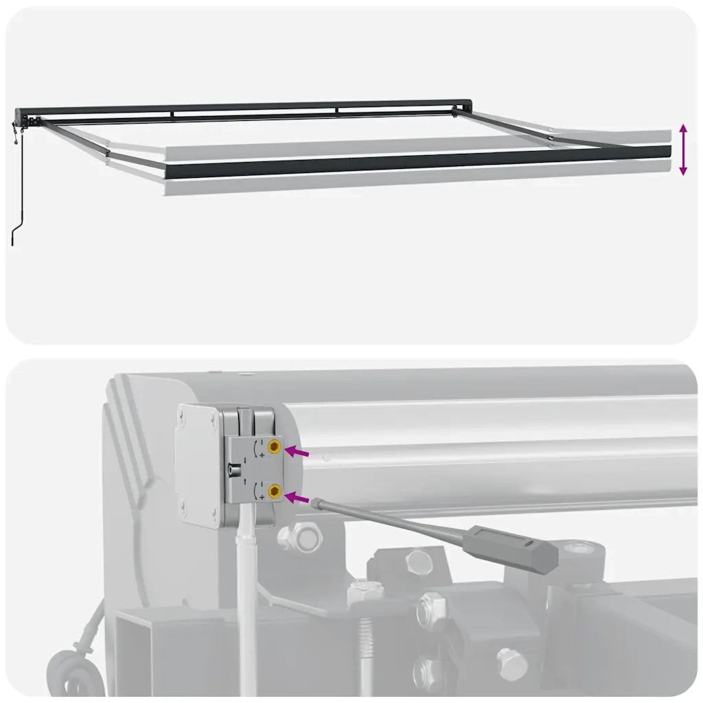 Tenda Retrattile Antracite e Bianca 4,5x3 m Tessuto e Alluminio