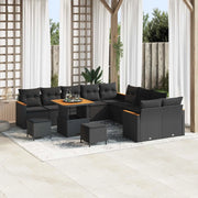 Set Divano da Giardino 13 pcs Nero polyrattan 3363099