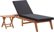 Sdraioline con tavolo in rattan poli e legno di acacia massello