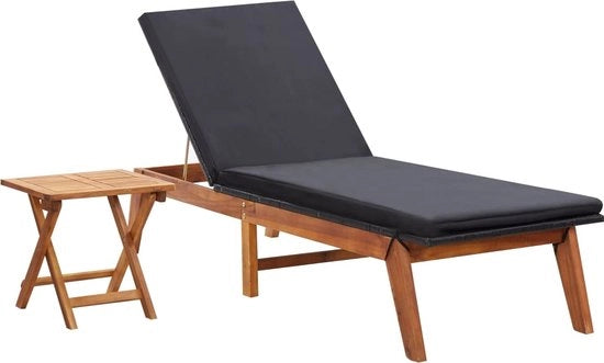 Sdraioline con tavolo in rattan poli e legno di acacia massello