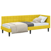 Letto singolo | Letto per adulti | Cornice del letto ad angolo Giallo 80 cm x 200 cm Velluto