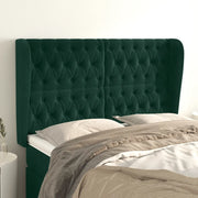 Testiera ad Orecchio Verde Scuro 147x23x118/128cm in Velluto 3118343