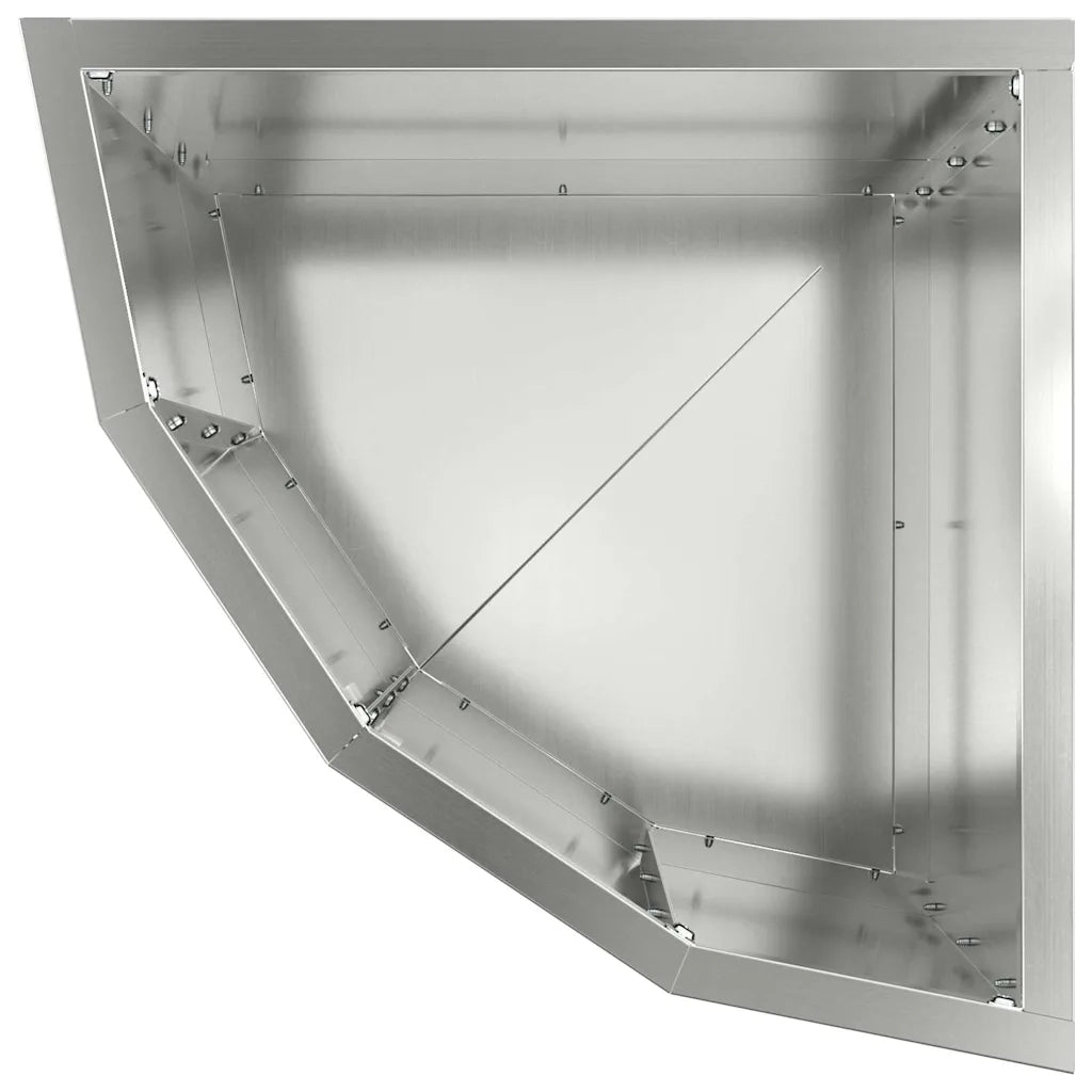 Fioriere | Cassetta per fiori | Vaso d'angolo Argento 30 x 30 x 35 cm Acciaio zincato