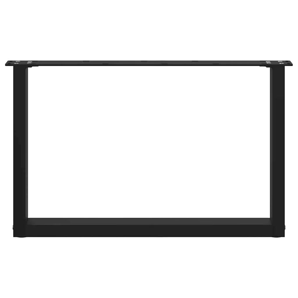 Set di 2 gambe regolabili per tavolino da caffè a forma di U 60 x 42-43 cm design moderno acciaio nero 02_0057400