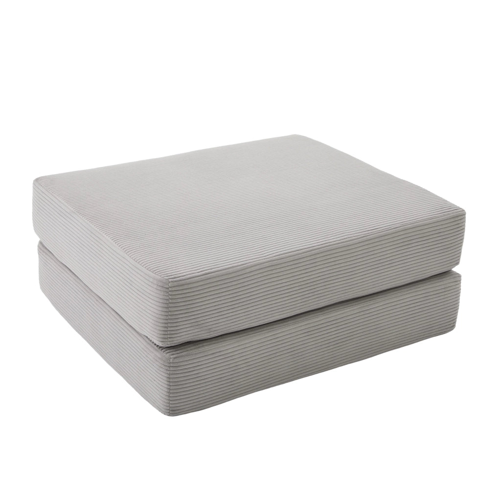 Pouf Reclinabile Modulare con Schiuma ad Alta Densità e Tessuto Corduroy Grigio Chiaro