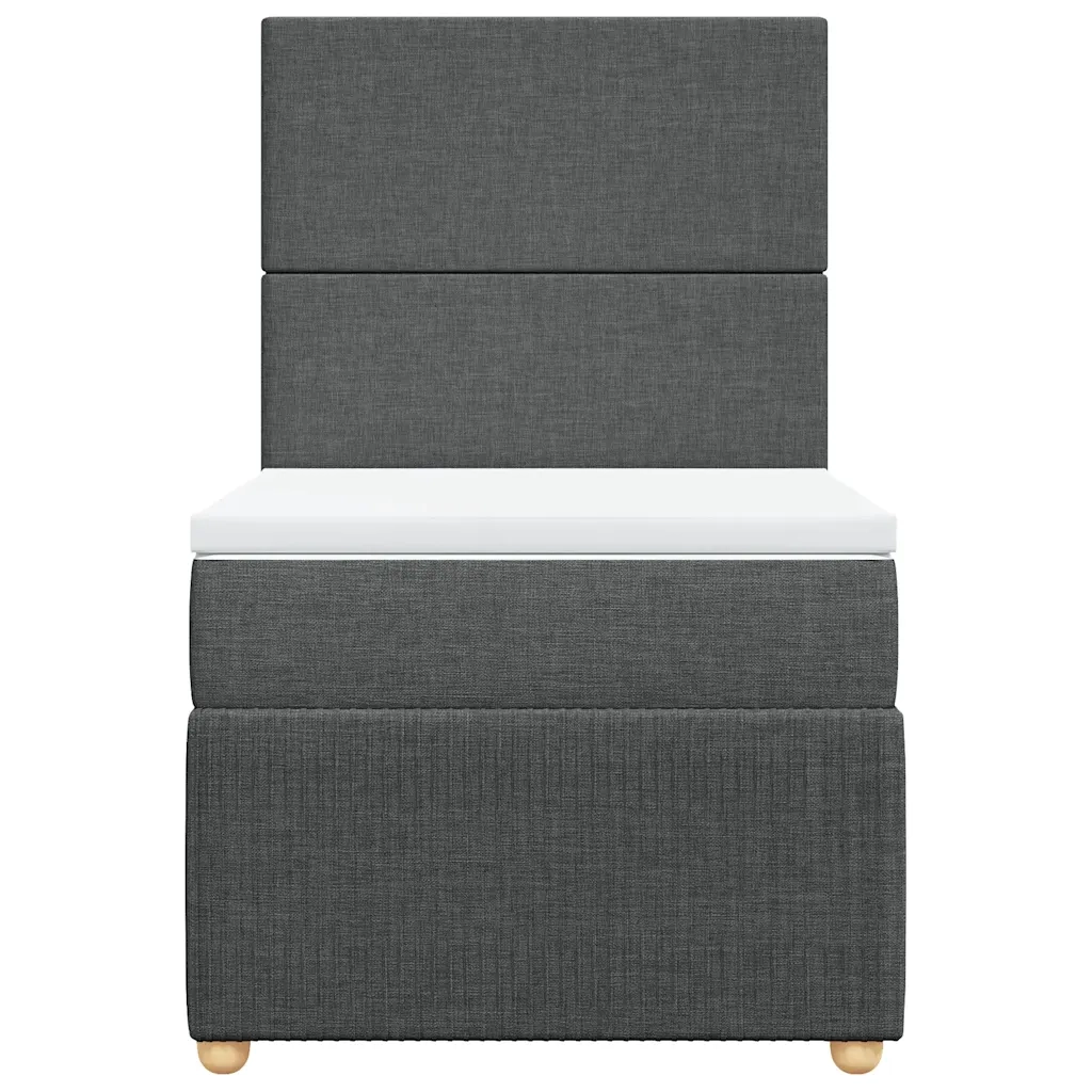 Giroletto a Molle con Materasso Grigio Scuro 90x190 cm Tessuto 3291905