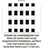 Fotolijste Mini Magnetiche - 20 Stuks - Acryl - Per Foto 7x4,5 cm - Protezione Antischegge - Visualizzazione Continua - Fotoliste Magnetiche