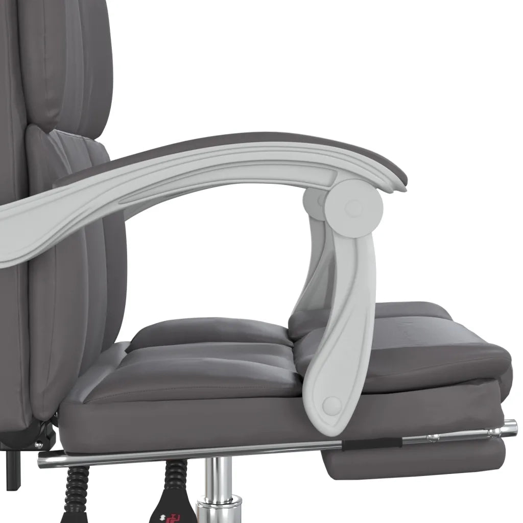 Poltrona | Sedia Relax da Ufficio Reclinabile Grigia in Similpelle