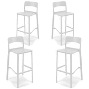 Set 4 sgabelli in polipropilene STIL altezza seduta 65cm, impilabile, idrorepellente, resistente ai raggi UV, design moderno e innovativo, ideale per la cucina, la veranda o giardino colore Ghisa