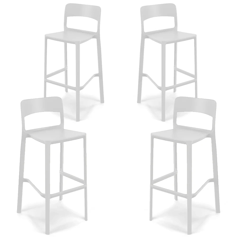 Set 4 sgabelli in polipropilene STIL altezza seduta 65cm, impilabile, idrorepellente, resistente ai raggi UV, design moderno e innovativo, ideale per la cucina, la veranda o giardino colore Ghisa