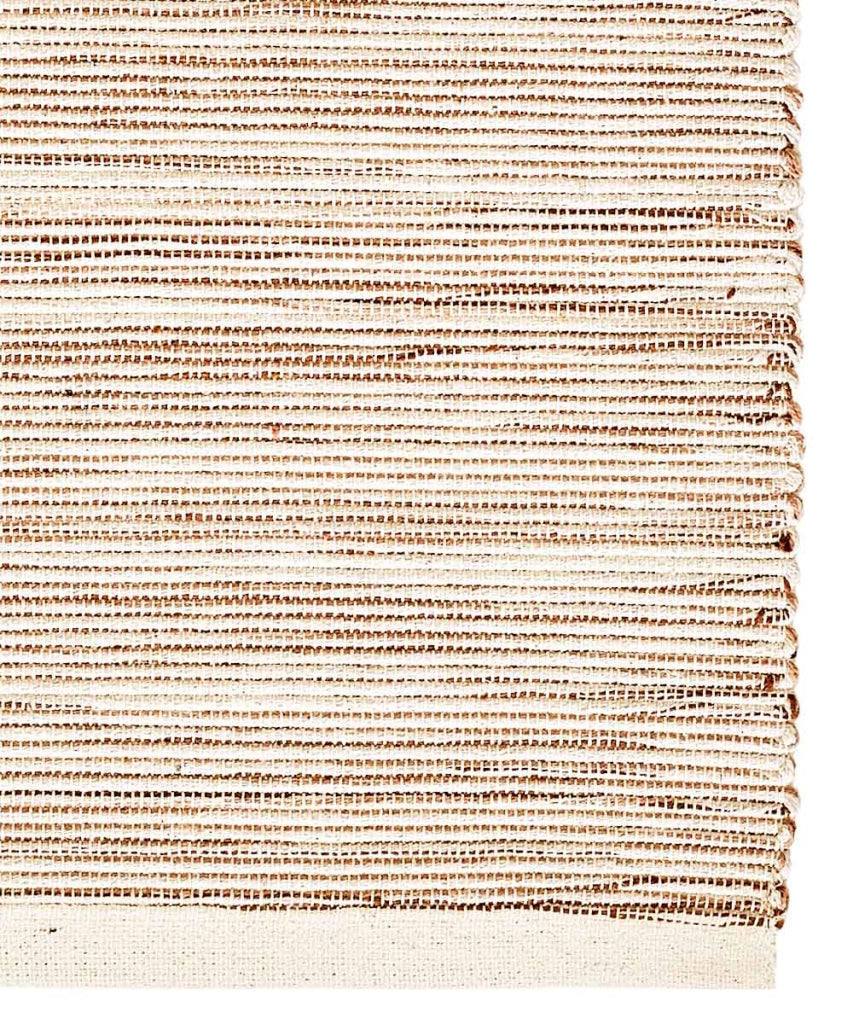 Tappeto NATURAL AVORIO cm.55x280 tinta unita effetto naturale 100% cotone, tappetino bagno stuoia cucina multiuso lavabile in lavatrice